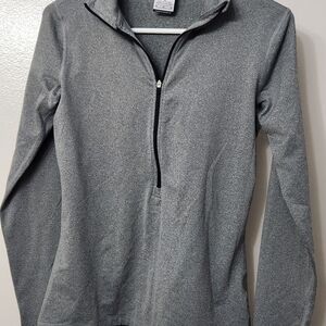 Women's Gray Quarter-Zip Top